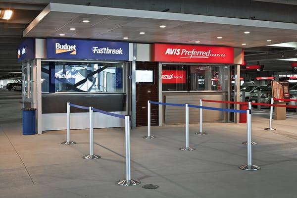 Completed construction of an airport Avis Car Rental center.