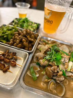 Ginger clams are a must with beer!