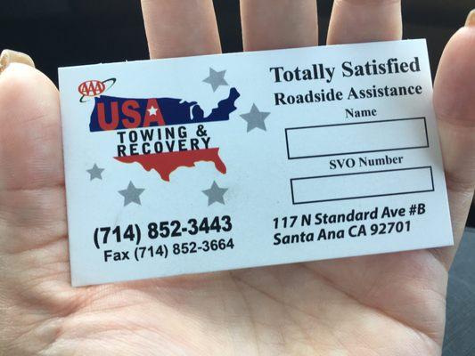 Thanks USA Towing!