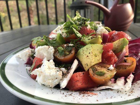 Garden Red Salad with Monouri Cheese