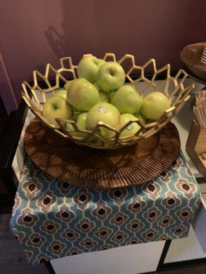 Fresh fruit in relaxation room