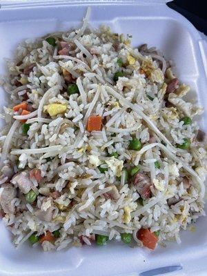 Fried rice with not a drop of soy sauce or oyster sauce