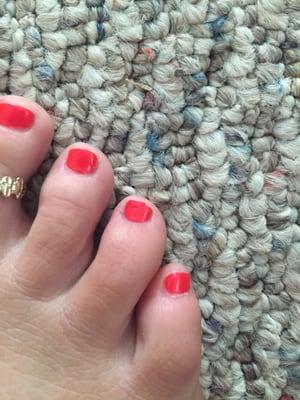 Less than 24hrs after a pedicure from J&L Nails in Hillsborough, NJ