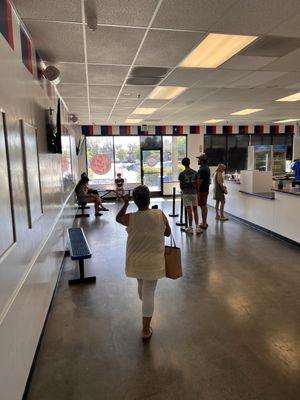 Handles in Rancho Cucamonga empty indoors with no table seating anymore only 3 benches??? Wow