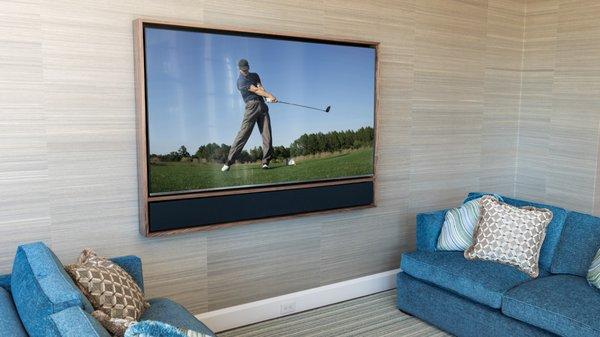 Frame your TV and sound system with Leon frame! Choose a style and pick finishes that complement your space!