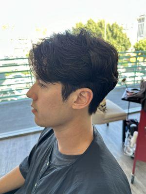 Men's haircut and soft perm by Jenny