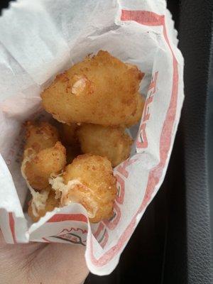 White cheddar nuggets (portion was tiny)