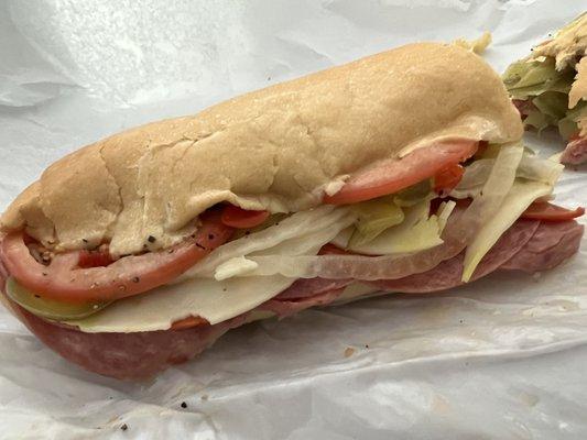 Mad Sicilian sub. Half of the 12" Large. Onions so thin they're transparent. So good.