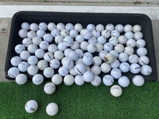 The balls on their range are old dirty rocks. Expensive ones too. Come on, Alondra. Your customers deserve better. .