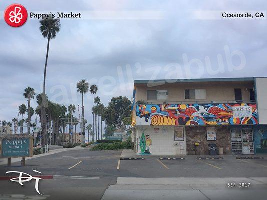 Pappy's Market new mural - Unsure what direction the artist was going, our how the subject matter & color choices say Oceanside or Pappy's?