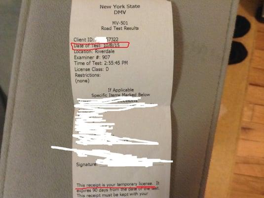 Check the dates, guys). From zero skills to licensed NYC driver in 1 month and 3 days). All with help of Perfect Park)