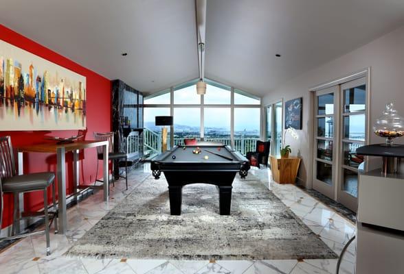 Modern Furniture, Interior Design, Furniture, pool table, Carpet, Game Room by Park Place Design