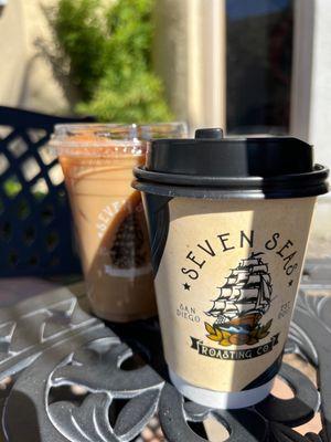 Iced Cinnamon Honey Latte and Chai Latte