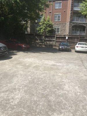 Parking lot behind the building