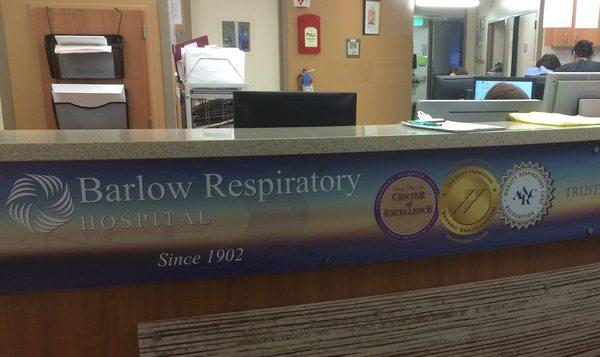 Welcome Desk at Barlow Respiratory Hospital Van Nuys at Valley Presbyterian 3rd floor