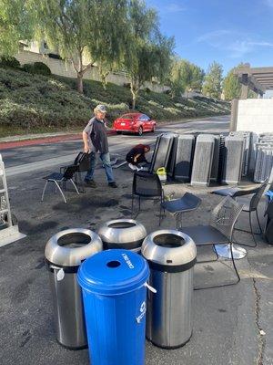 We clean gym equipment