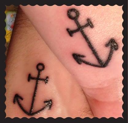 Matching anchors for the hubs & me (on our wrists), courtesy of Jarrod C.