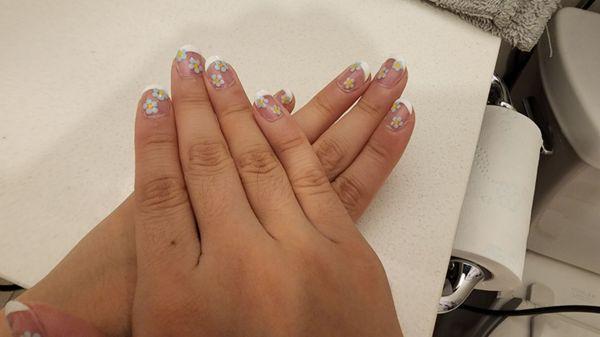 Cute french tipped nail design for my 9 year old.