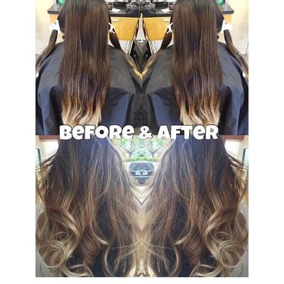 All over color, and balayage ombré