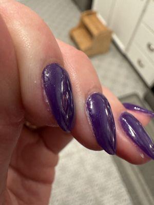 Wavy and inconsistent, bad topcoat, sloppy