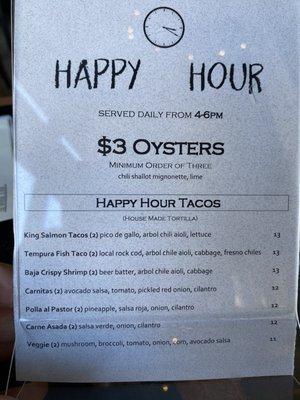 Happy hour prices! June 5, 2024