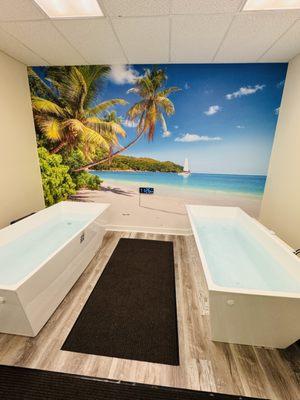 Paradise Island - plunge room with 2 extra large Plunge tubs.