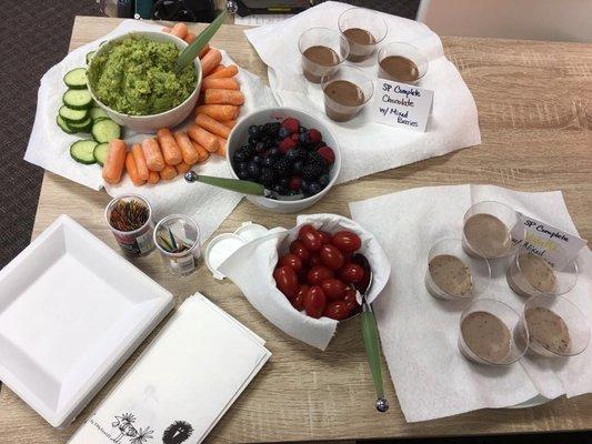 Yummy, fresh and local snacks at our purification program kick-off meeting.