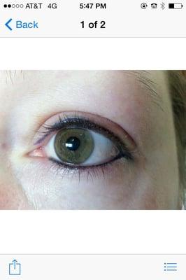 Permanent Makeup Upper/Lower Eyelid Water Rim w/Purple Highlights.