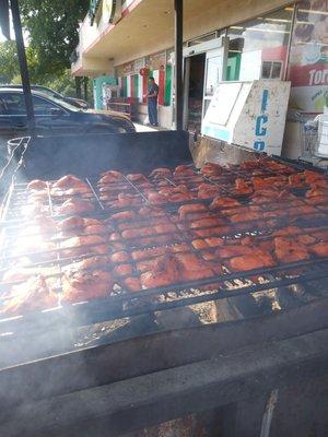 Grilled chickens.