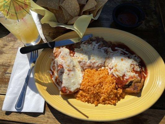 7. Chile Relleno and Chicken Enchilada Combo