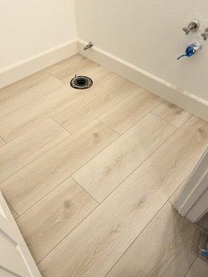 Excellent install of flooring under door jambs