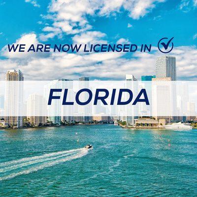 We are very happy to announce that we can now serve our clients in Florida!