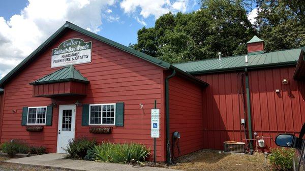 Outside view of Sabbath-Day Woods studio & shop in Canton, NC.