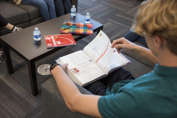 Our Essentials for Success room is an open space where students can do homework and socialize with their peers.