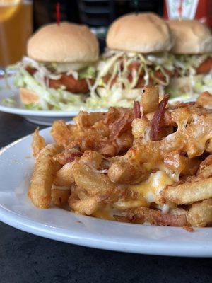 Boiler Maker Fries & Buffalo Chicken Sliders