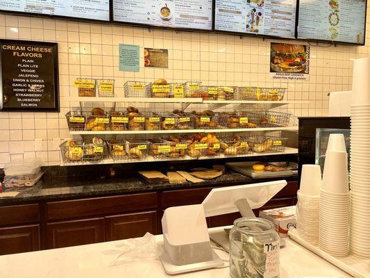 Alllll the various assortment of bagel "flavors" sold here. Baked fresh right here in the store. Legit.