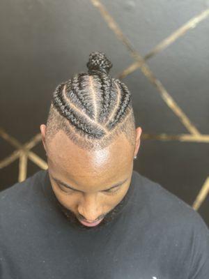 Men's cut a and Crown braids!