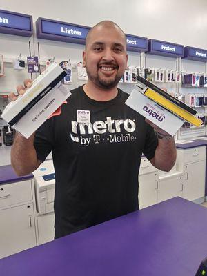 Pablo with all the items I got for such a low cost to me. Thank you Metro-TMobile for your generosity!