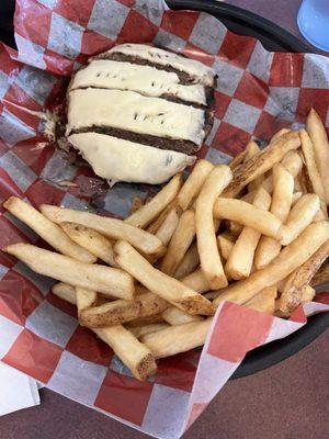 Burger with fries