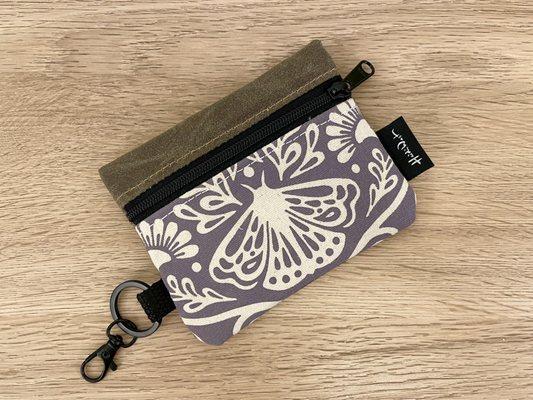 Mini zipper pouch with Mystical Moth print