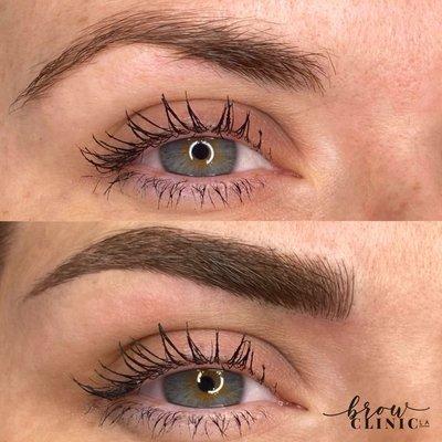 Microshading combo brow before/after