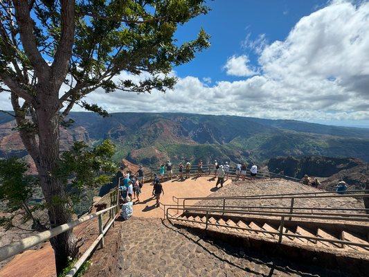 waimea canyon - a loook down the stairs.   what a view?!