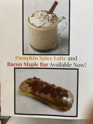 Pumpkin spice Latte , maple bacon