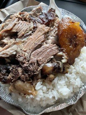 Pernil w/ plantains & white rice