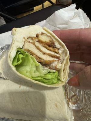 Chicken cutlet Cesar wrap