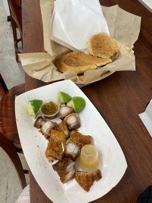 chicharrones & pan con lechón