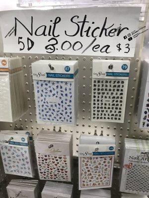 Tons of nail stickers, decals, and flakes