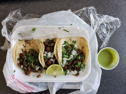 carne asada tacos for 1 dolla each!!