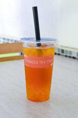 Passionfruit tea with aloe jelly