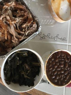 BBQ Beans Pulled Chicken Country Greens